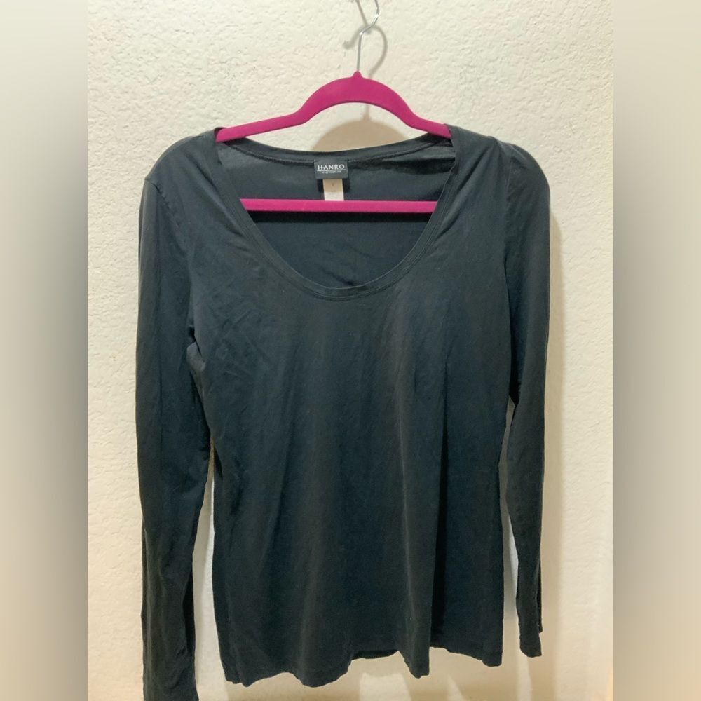 Hanro  Top Size M 93% baumwolle cotton 7% elastane Long Sleeve